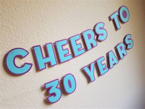 Cheers to 30 Years Banner Custom Banner Cheers to Years | Etsy