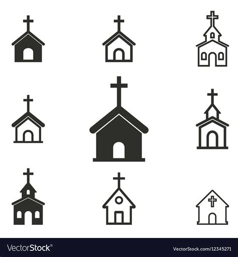 Church icon set Royalty Free Vector Image - VectorStock