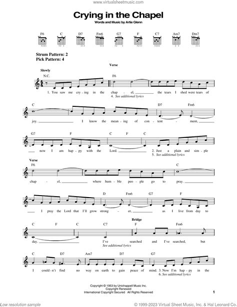 Cryin In The Chapel Sheet Music For Guitar Solo Chords PDF