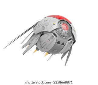 alien drone flying white background  stock illustration