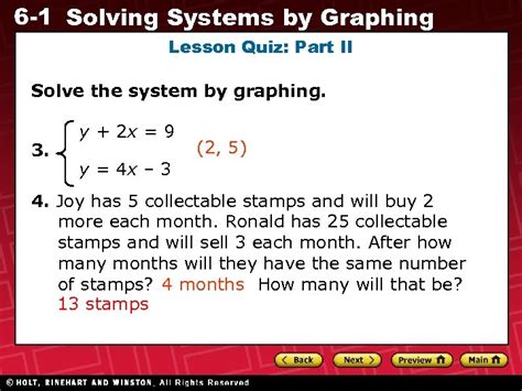 6 1 Solving Systems By Graphing Preview Warm