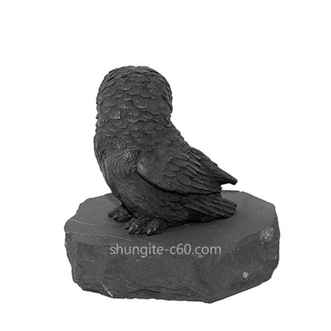 Shungite Figurine Siberian Owl Made Of Rare Russian Stone