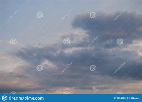 Cumulus Clouds In The Sky At Sunset Dramatic Sky Stock Photo Image