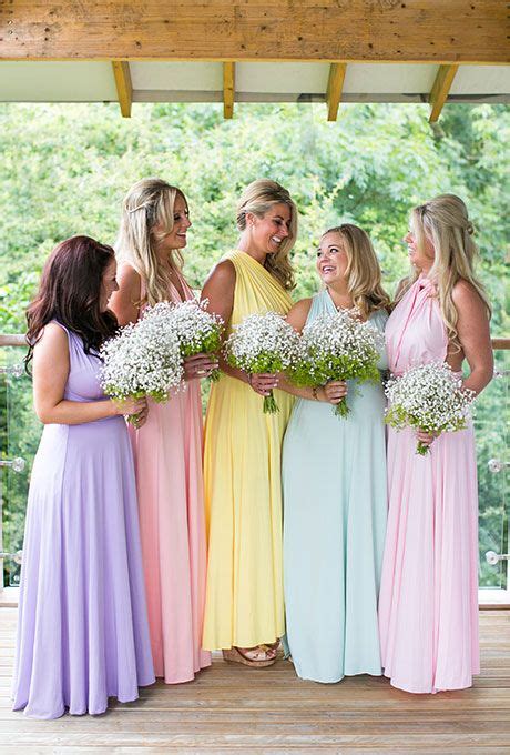 Real Weddings Pastel Bridesmaid Dresses Pastel Bridesmaids Pastel