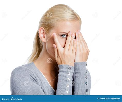 Girl Covering Eyes With Hands Stock Photo Image 30318260