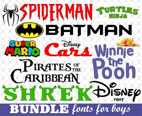 Cricut font svg bundle Disney font svg Digital font bundle | Etsy