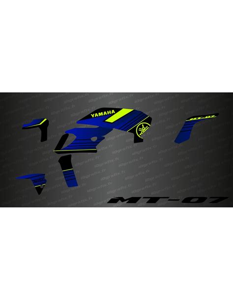 Kit D Coration Racing Bleu Jaune Fluo Idgrafix Yamaha Mt Ap