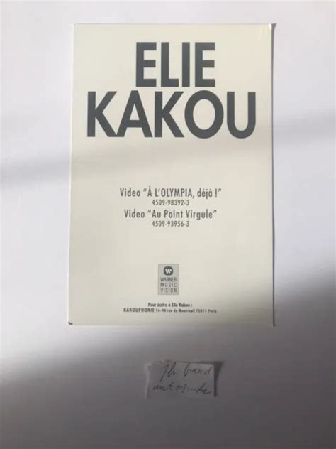 Rare Carte Autographe Elie Kakou D Dicace Sign E Humoriste Acteur