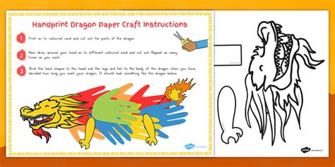 Chinese New Year Handprint Paper Dragon Craft Teacher Made