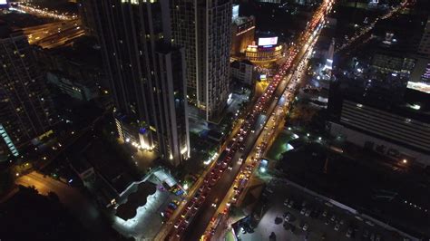 Aerial view of city and street at night 1302881 Stock Video at Vecteezy