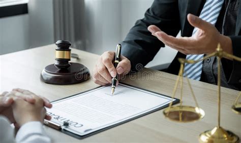 Lawyer Hand Holding Pen And Providing Legal Consult Business Dispute