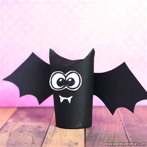 Toilet Paper Roll Bat Craft - Great Idea for Halloween Crafting - Easy Peasy and Fun