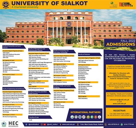 UNIVERSITY OF SIALKOT (USKT) Admission 2022