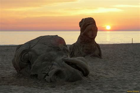 Fondos De Pantalla Cielo Arena Mar Playa Escultura Puesta De Sol