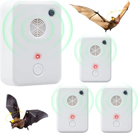 4 Pack Ultrasonic Bat Repellent Bat Deterrent Devices Mouse Repellent Ultrasonic