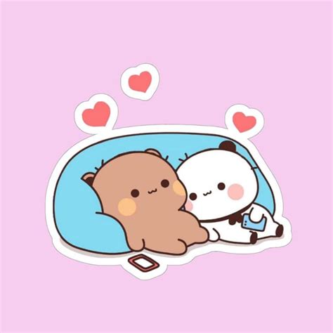 Peach And Goma Mochi Bear Sticker Cute Bear Stickers Bubu And Dudu