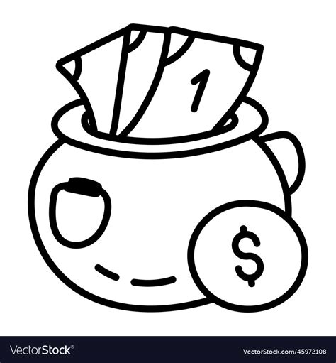 Money pot Royalty Free Vector Image - VectorStock