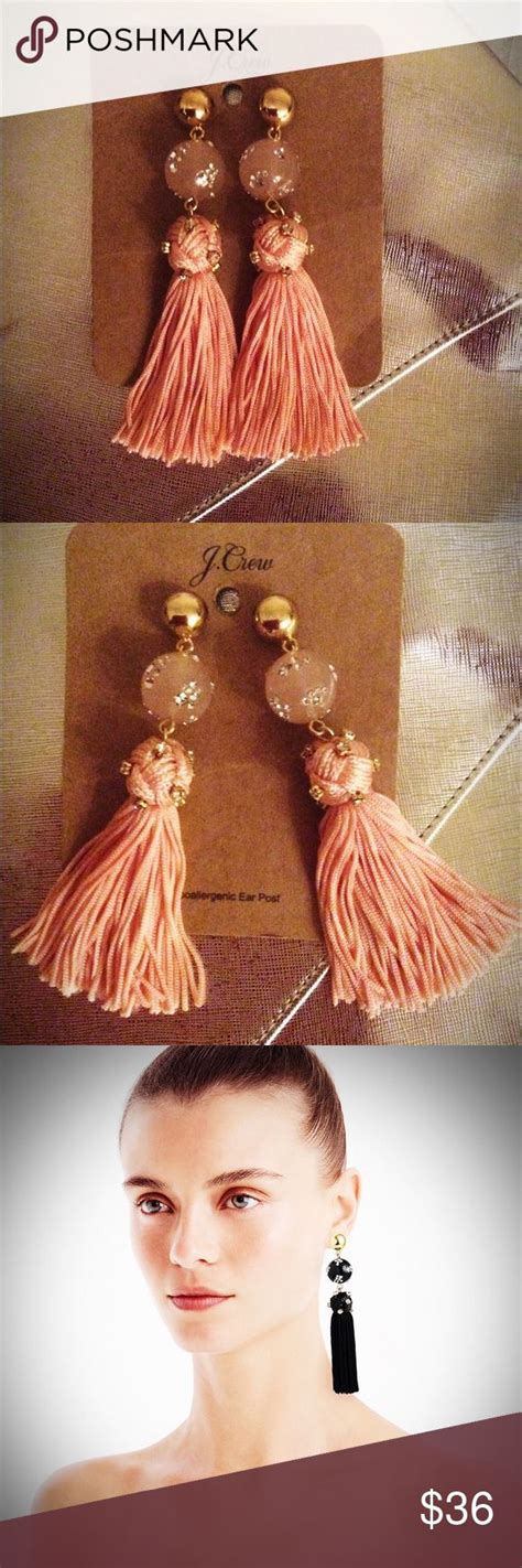 JCREW Crystal Stud Tassel Earrings NWT BLUSH PINK Blush Fashion Pink