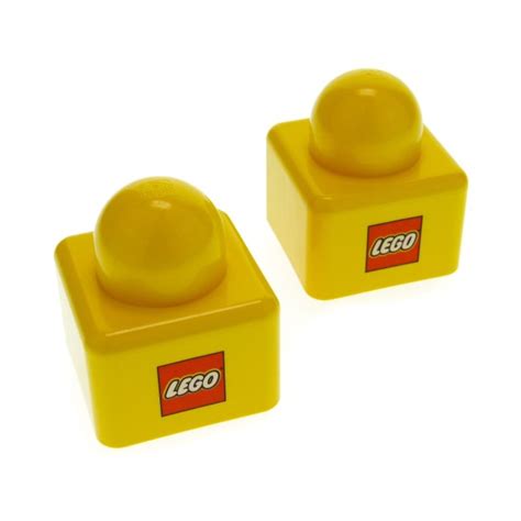 2x Lego Duplo Primo Baustein Gelb 1x1 Lego Logo Rot Baby 31000pb01