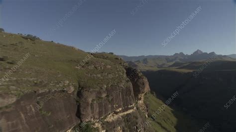 Drakensberg cliffs, South Africa, aerial - Stock Video Clip - K010/6972 - Science Photo Library