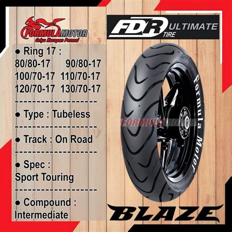 FDR Blaze Ultimate Ring 17 Tubeless Sport Touring Ban Motor Tubles