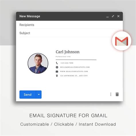 Gmail Email Signature Template. You Can Edit This in Canva - Etsy
