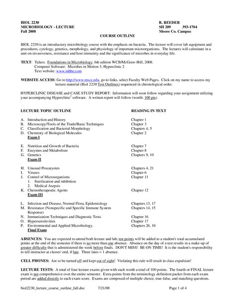 Introductory Microbiology Course With The Emphasis On Bacteria Lab Biol 2230 Docsity