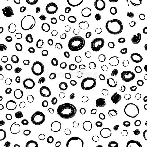 Vector Illustration Of Seamless Black Dot Pattern With Different Grunge