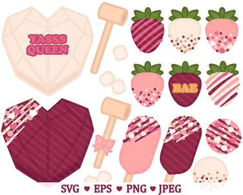 Valentine Breakable Heart SVG Clipart - Valentines Day Chocolate ...