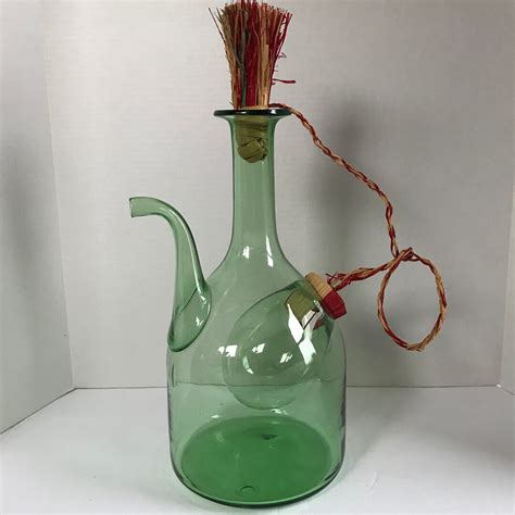 Vintage Princess House Italian Green Blown Glass Wine Decanter Etsy