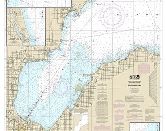 Map of Saginaw Bay | Etsy