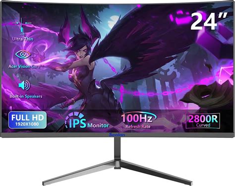 Amazon.com: Sealan 24 inch Curved Monitor 16:9 Aspect Ratio 100HZ FHD ...