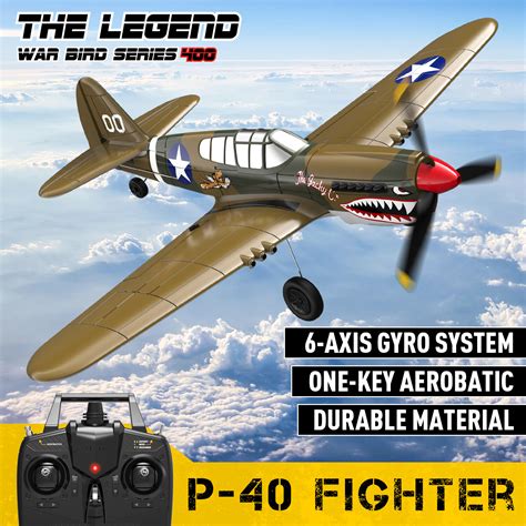 Volantex RC Plane 2 4GHz 4CH P40 Fighter Warhawk Airplane 6 Axis Gyro