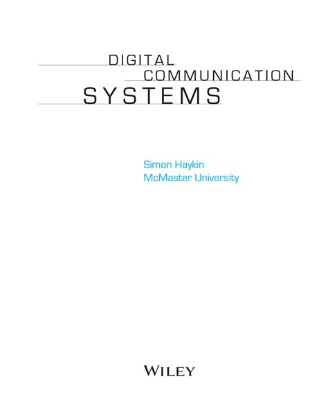 SOLUTION Digital Communication Systems Simon S Haykin Studypool