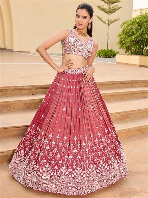 Silk Maroon Wedding Wear Lehenga Choli G Wlc United States