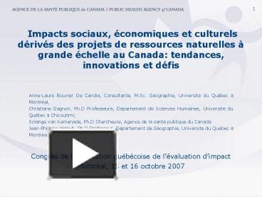 PPT Impacts Sociaux Conomiques Et Culturels Drivs Des Projets De