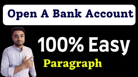 Paragraph On Open A Bank Account Writing A Paragraph On A Bank Account