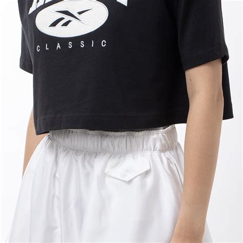 ビッグロゴ クロップド Tシャツ CL AE BIG LOGO CROP TEE ブラック Reebok 公式オンラインショップ