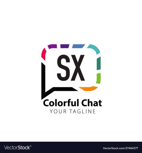 Initial Letter Sx Colorful Chat Creative Logo Vector Image