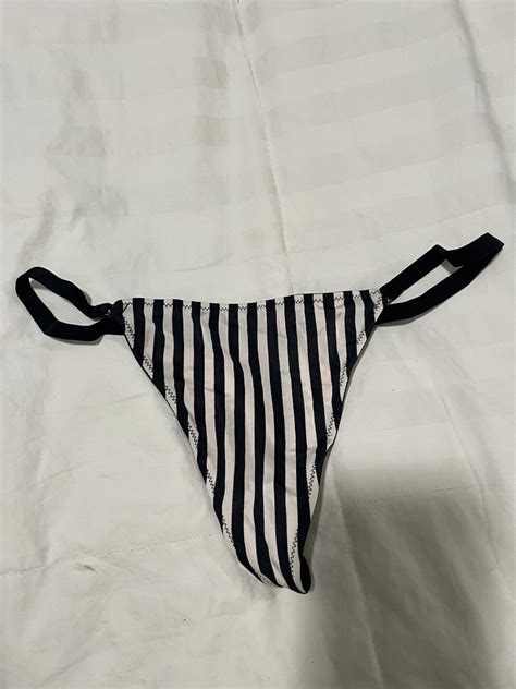 VTG VS String Bikini Black White One Size NWT Gem