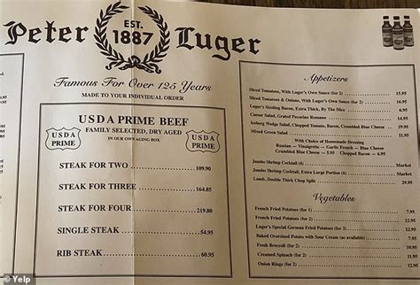 Peter Luger Great Neck Menu With Prices Stacie Cooney