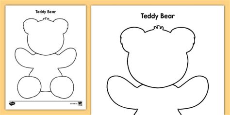 Teddy Bear Template Professor Feito Twinkl