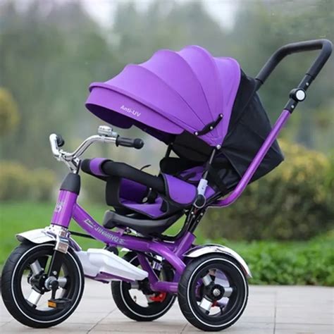 3 In 1 Baby Tricycle Bike Lie Flat Baby Carriage Stroller Trike Bicycle