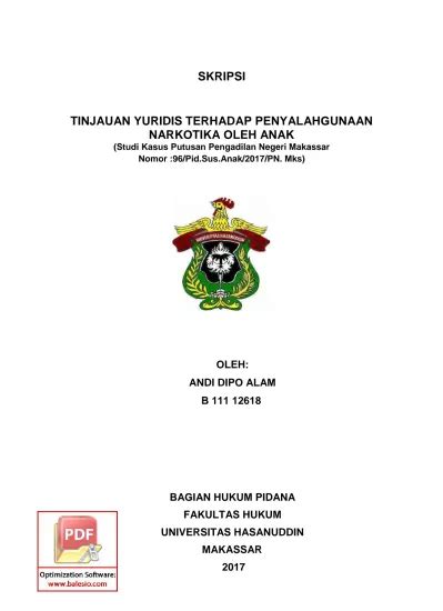 Makassar Universitas Hasanuddin Fakultas Hukum Bagian Hukum Pidana