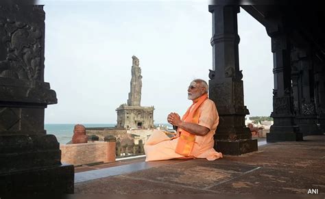 Pm Modi Ends 45 Hour Meditation At Vivekananda Rock Memorial In Tamil