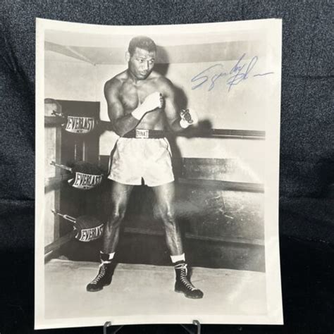 Sugar Ray Robinson Autographed Signed 8x10 Photo Jsa Letter Coa Rare Ebay