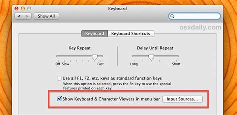 Enable an Emoji & Special Character Menu Item for Fast Access in Mac OS X