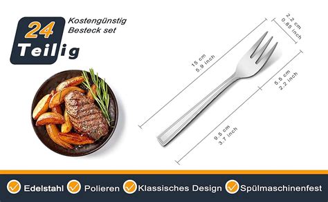 Amazon de Kuchengabeln 24 StückHunnycook Kleine Gabeln Dessertgabeln