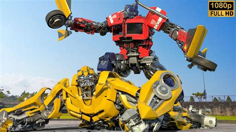 Transformers 2024 Bumblebee Vs Optimus Prime Fight Scene Paramount