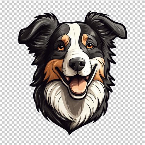 Premium PSD | Border collie mascot logo